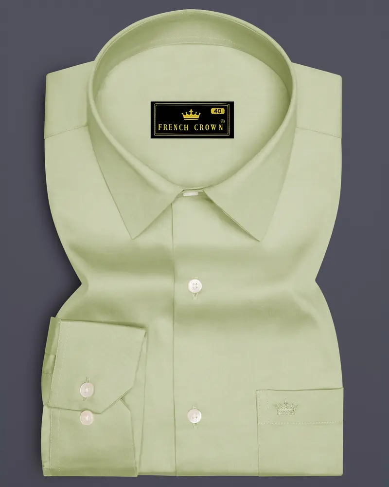 Florvoro-Thistle Green Subtle Sheen Super Soft Premium Cotton Dress Shirt 6