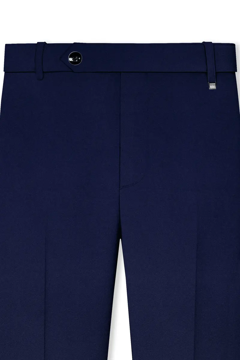 Flyvire-Firefly Blue Wool Rich Double Breasted Stretchable Traveler Suit 12