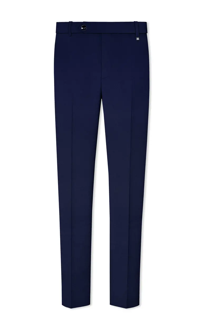 Flyvire-Firefly Blue Wool Rich Double Breasted Stretchable Traveler Suit 13