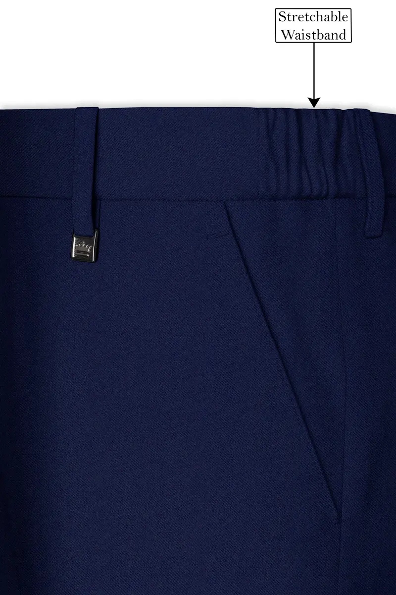 Flyvire-Firefly Blue Wool Rich Double Breasted Stretchable Traveler Suit 15