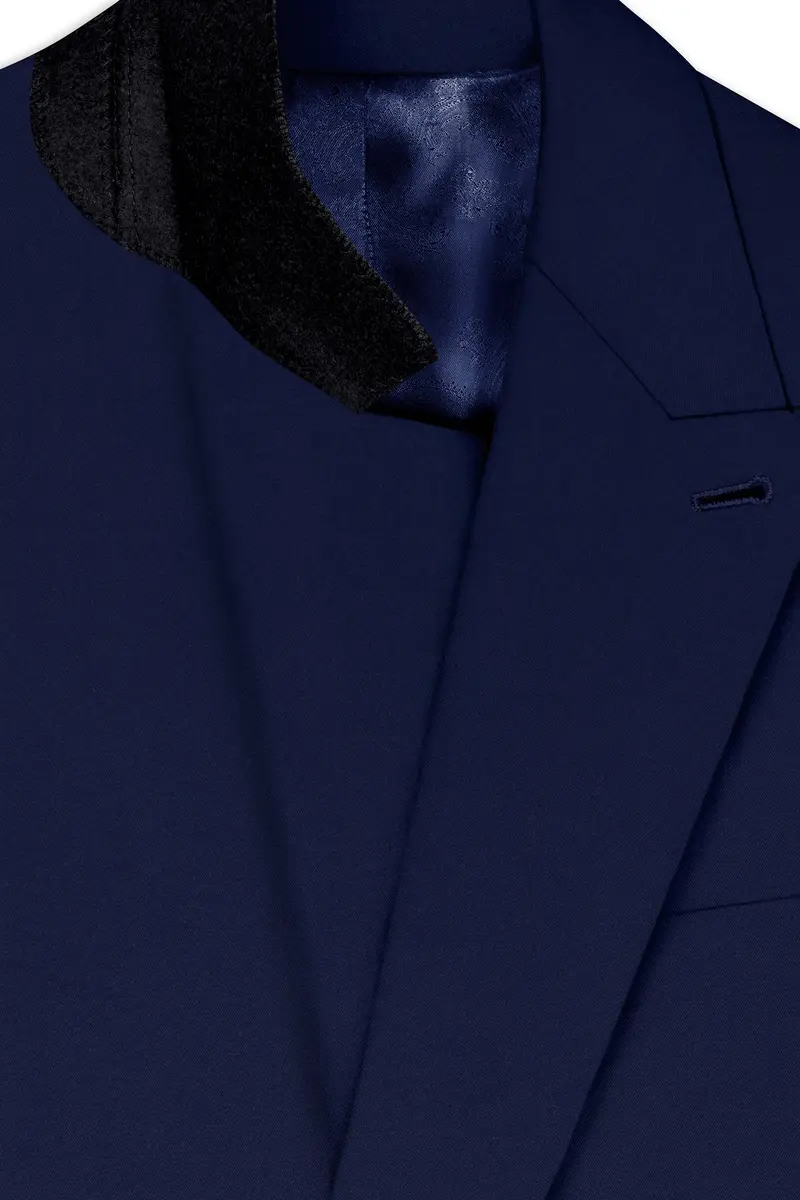 Flyvire-Firefly Blue Wool Rich Double Breasted Stretchable Traveler Suit 6
