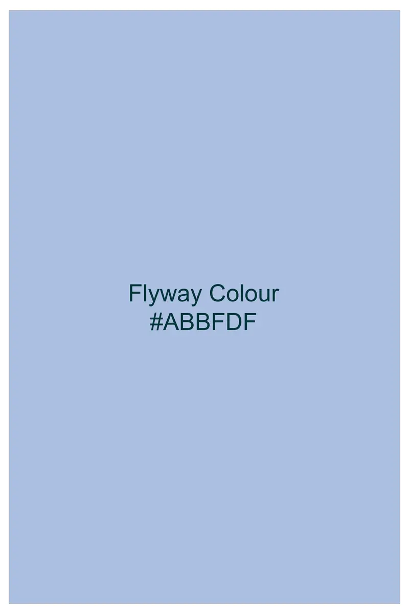 Flyway Blue Plaid Jacquard Textured Premium Cotton Shirt 7