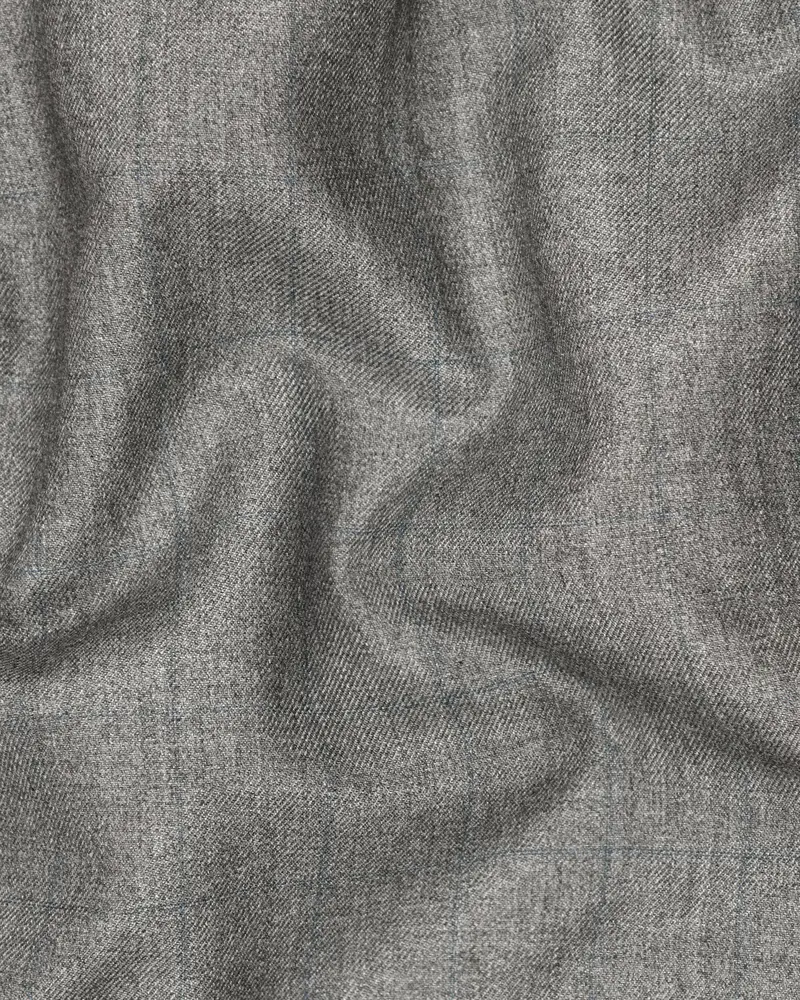 Fog Grey Textured Wool-Silk Blend Waistcoat 3