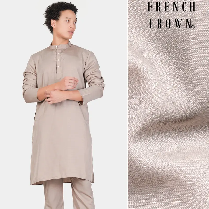 Foggy Brown Subtle Sheen Viscose Kurta 1