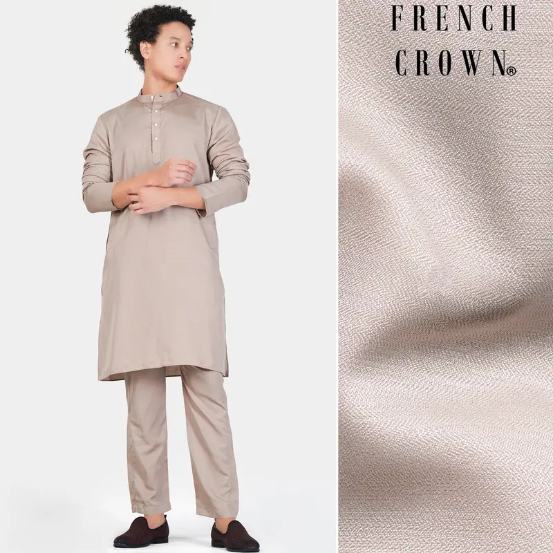 Foggy Brown Subtle Sheen Viscose Kurta Set 1