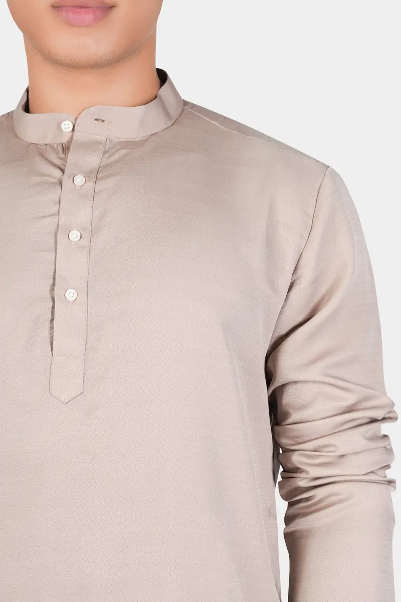 Foggy Brown Subtle Sheen Viscose Kurta Set 4