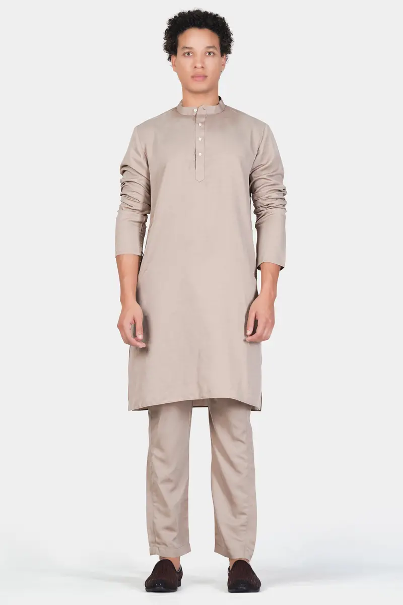 Foggy Brown Subtle Sheen Viscose Kurta Set 6
