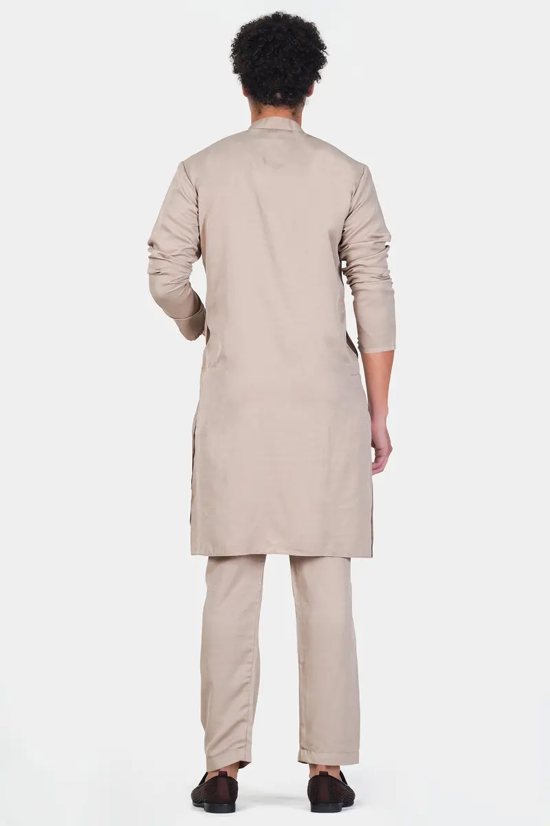 Foggy Brown Subtle Sheen Viscose Kurta Set 7