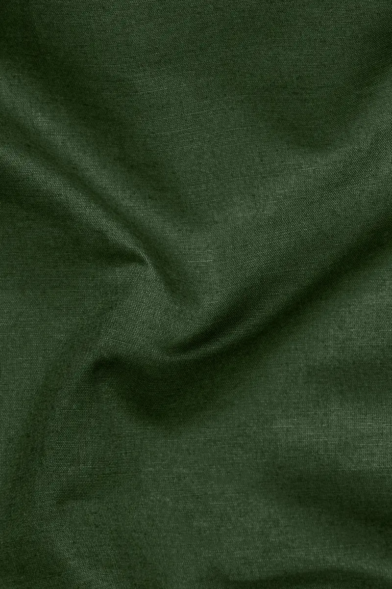 Forest Green Solid Luxurious Linen Shirt 2