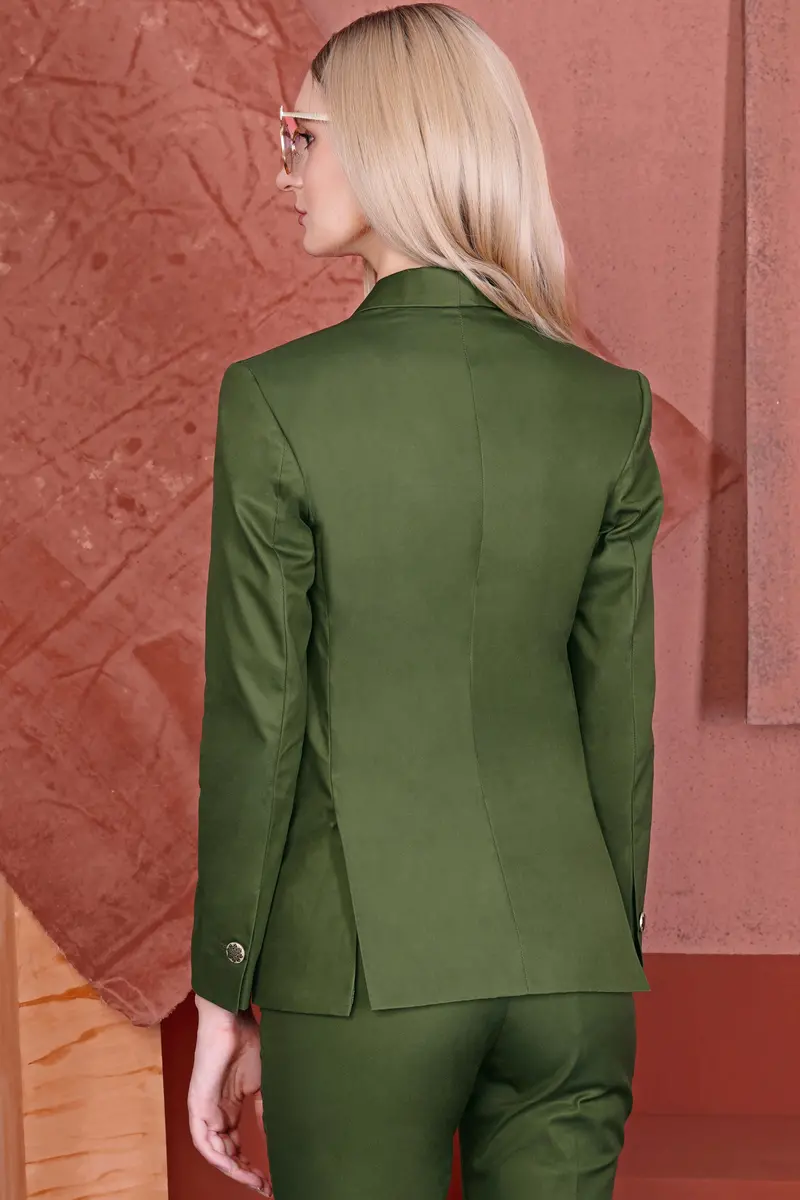 Forest Green Wool Rich Women’S Designer Tuxedo Suit 14