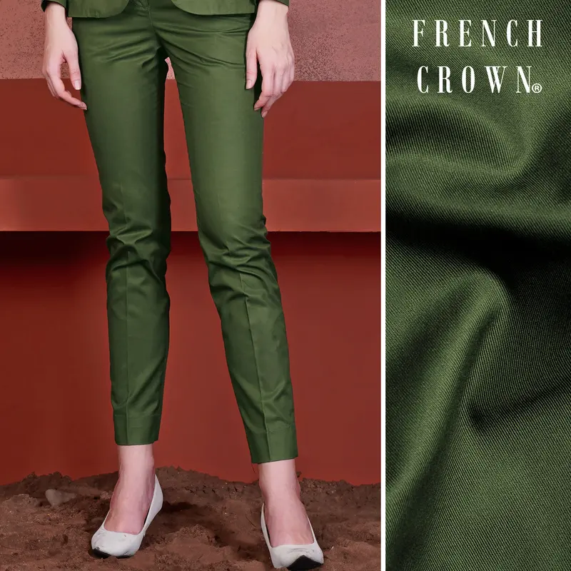 Forest Green Wool Rich Women’S Pant 1