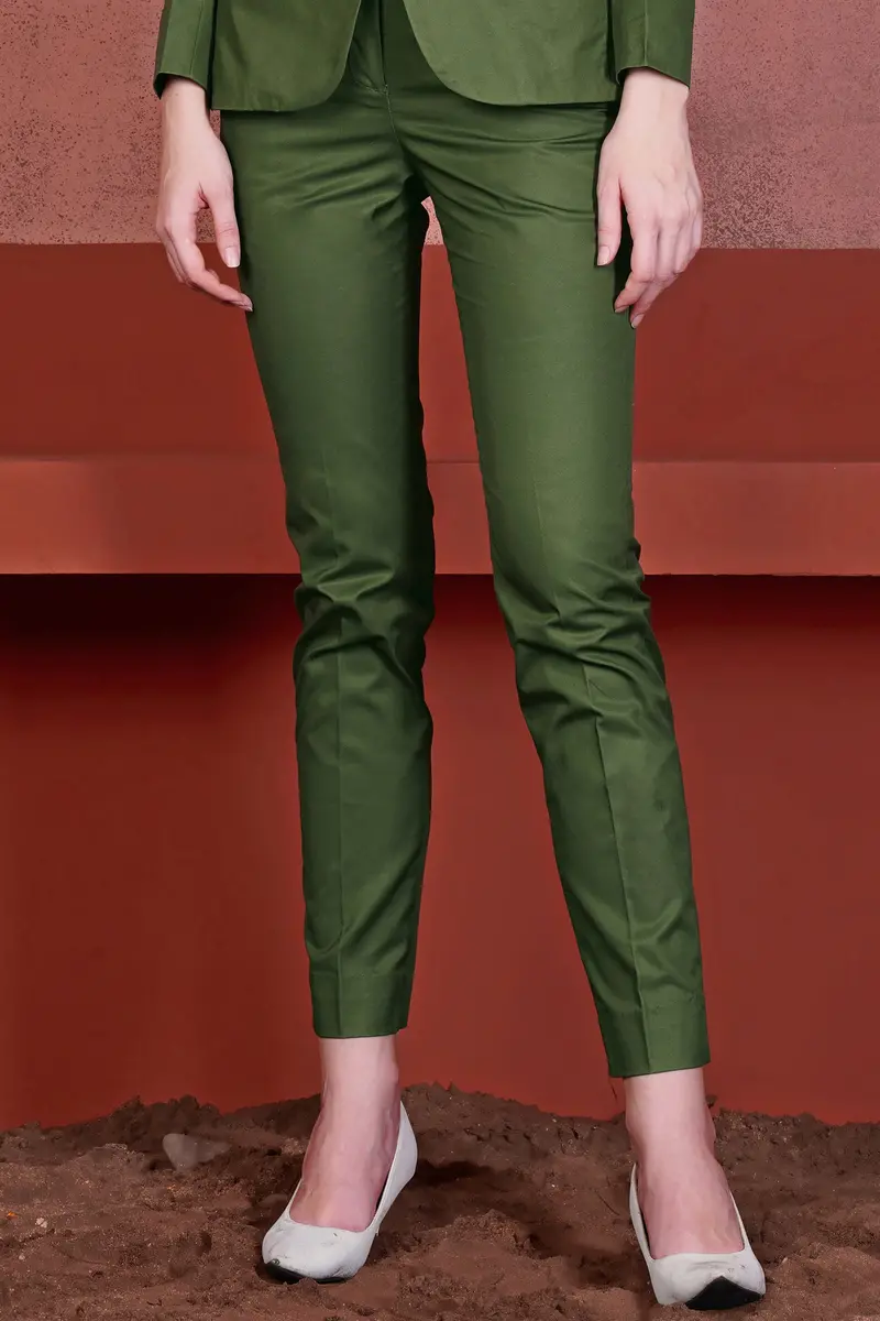 Forest Green Wool Rich Women’S Pant 4