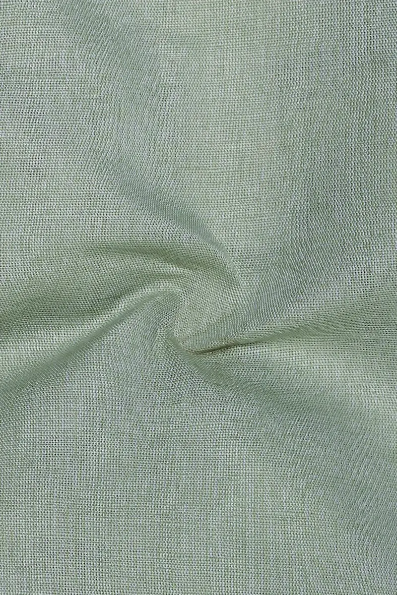 Forestweave-Tasman Green Solid Luxurious Linen Dress Shirt 3