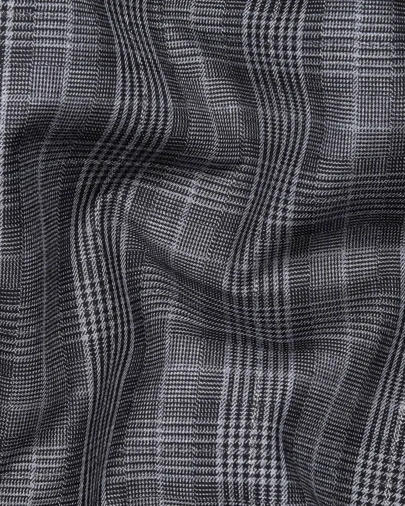 Fossil Grey Plaid Double Breasted Blazer 3