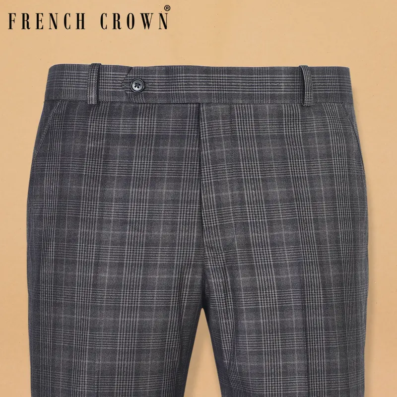 Fossil Grey Plaid Formal Pant 1