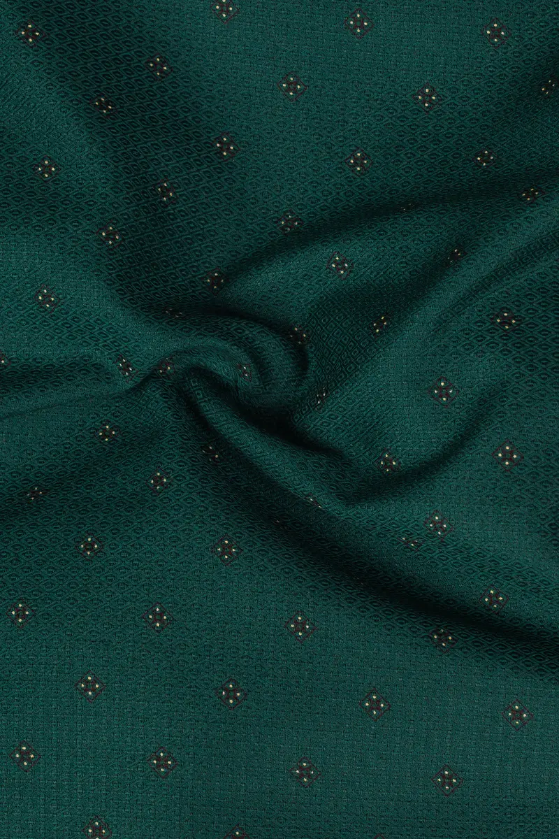 French Crown Green Dobby Textured Premium Giza Cotton Shirt 2