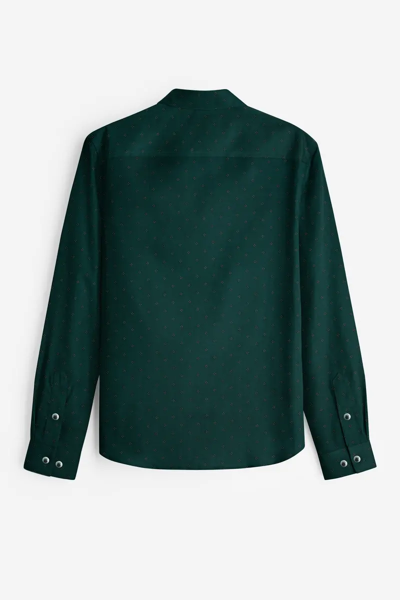 French Crown Green Dobby Textured Premium Giza Cotton Shirt 5