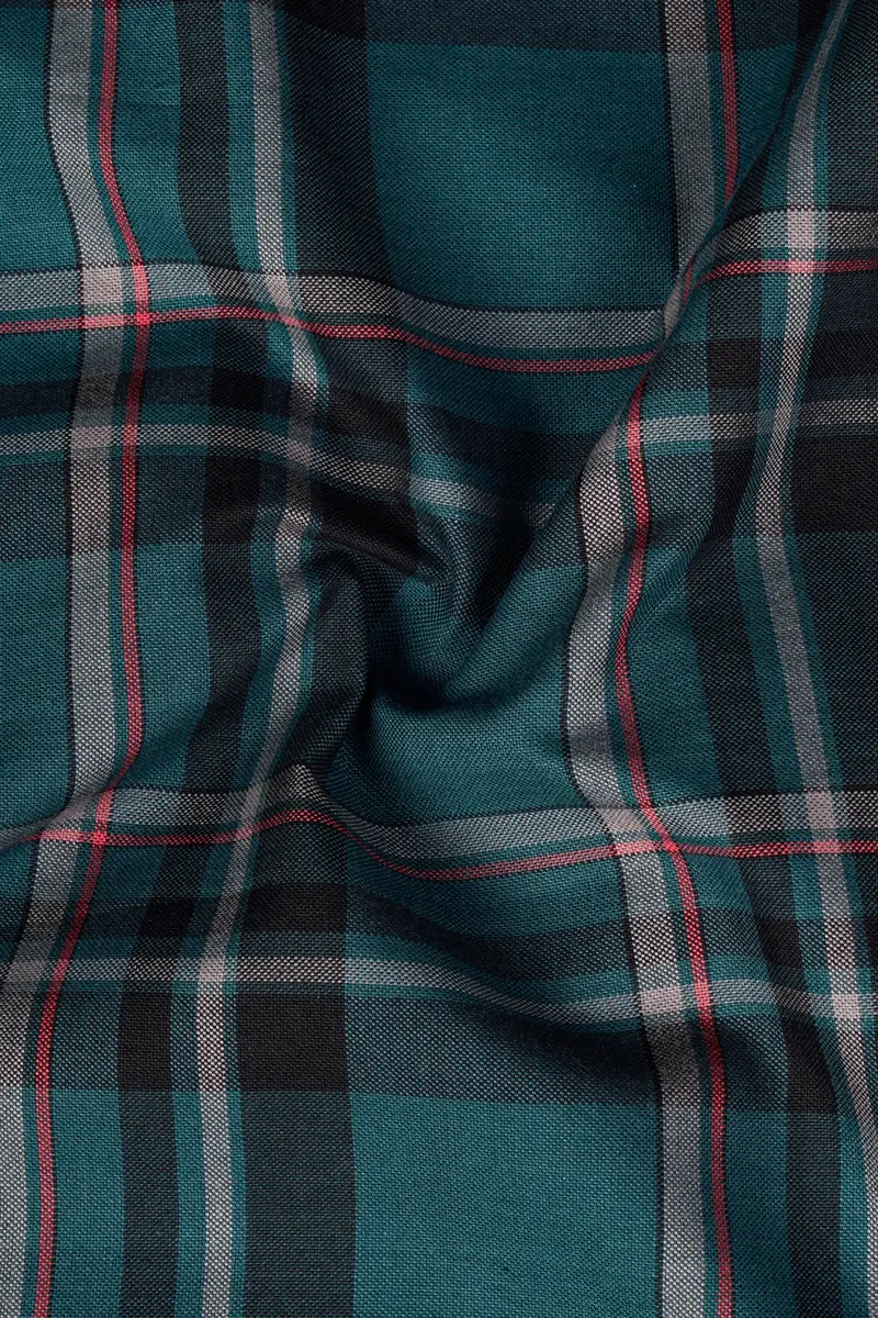 French Crown Green Plaid Royal Oxford Premium Cotton Shirt 2