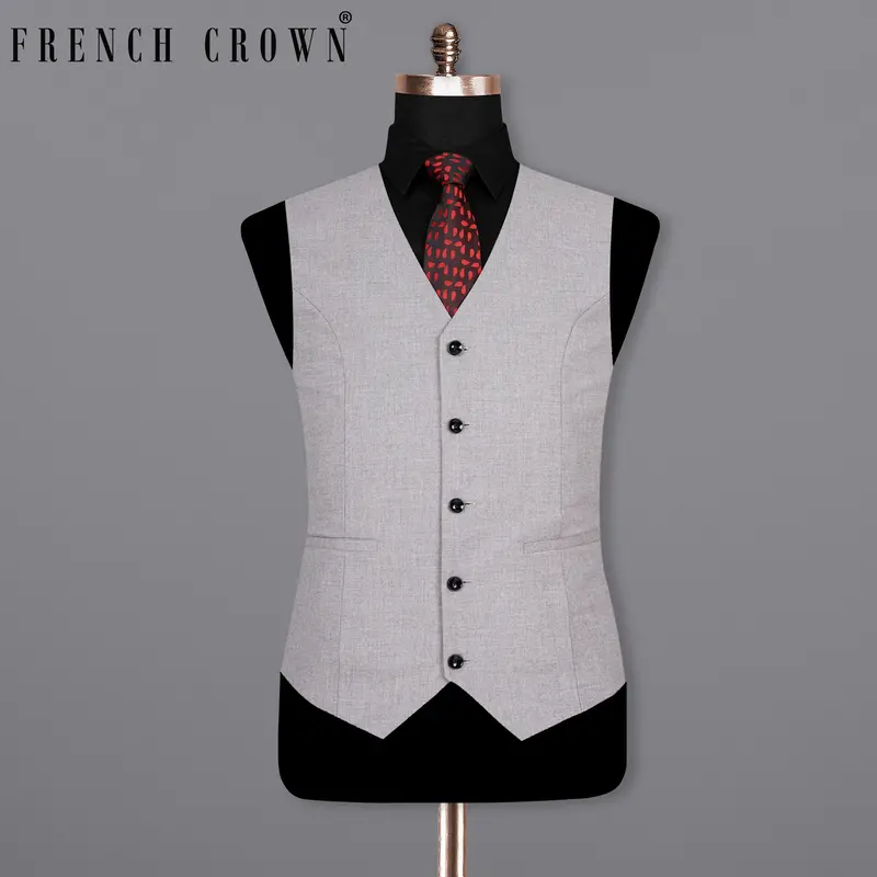 French Gray Wool Rich Waistcoat 1