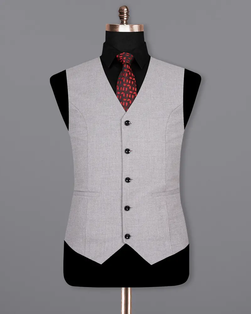 French Gray Wool Rich Waistcoat 2