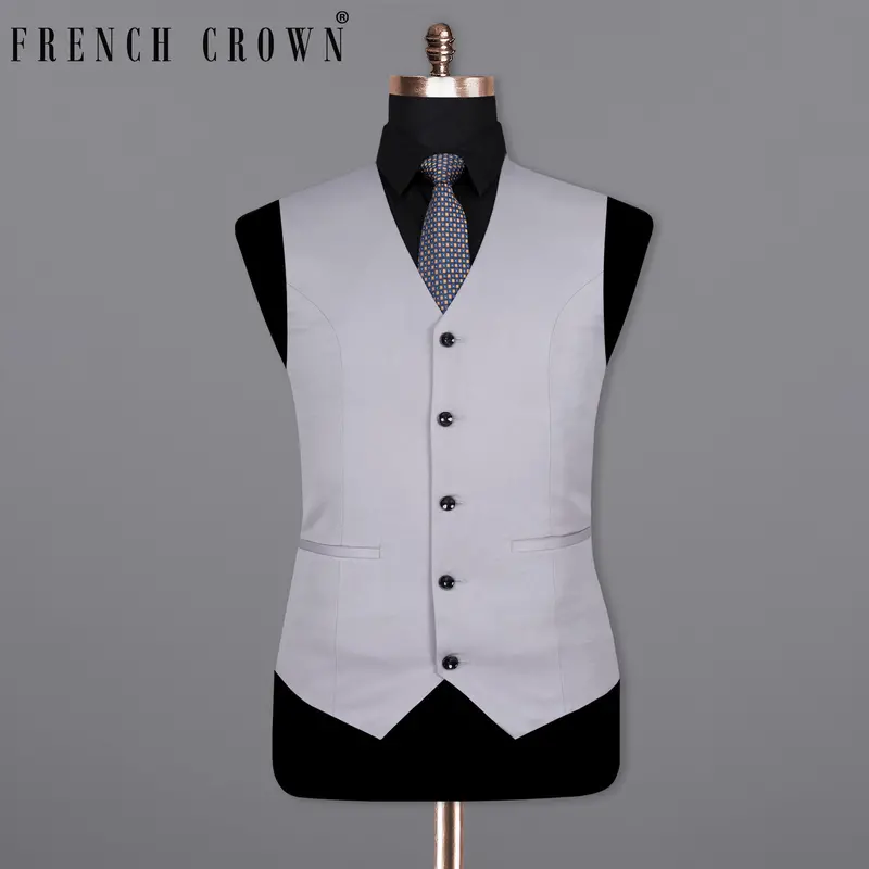 French Gray Wool Rich Waistcoat 7