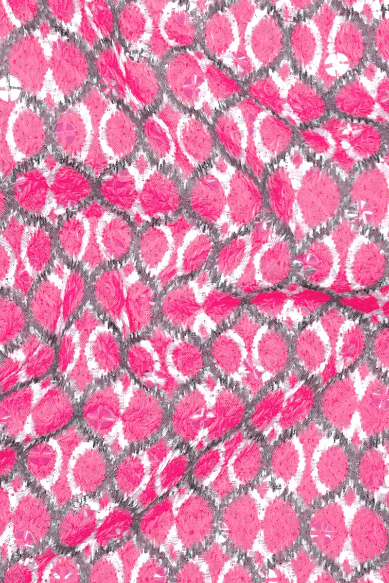 French Rose Pink And Bright White Designer Embroidered Kurta Set 3
