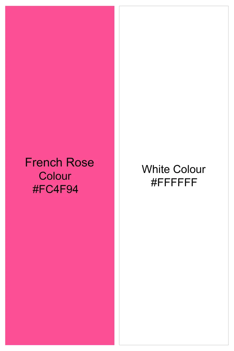 French Rose Pink And Bright White Designer Embroidered Nehru Jacket 11