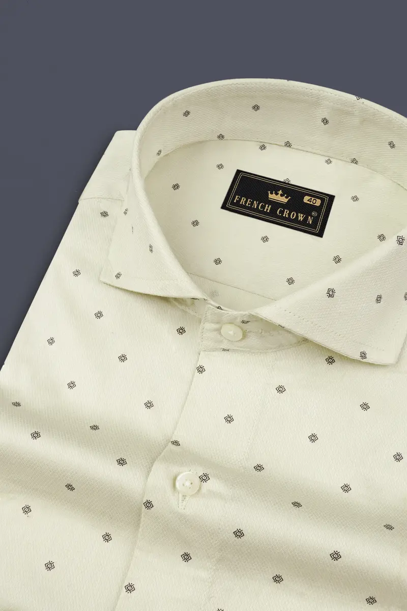 Frost Green Dobby Textured Premium Giza Cotton Shirt 1