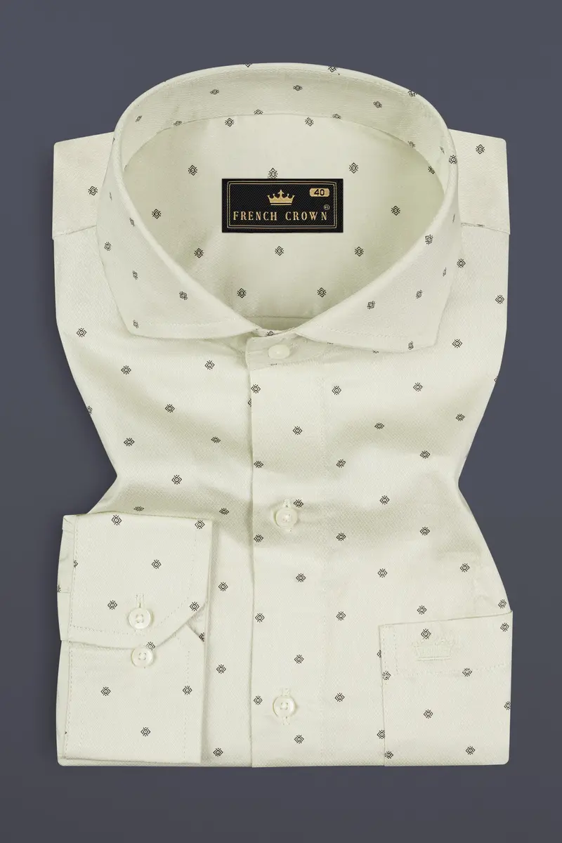 Frost Green Dobby Textured Premium Giza Cotton Shirt 3