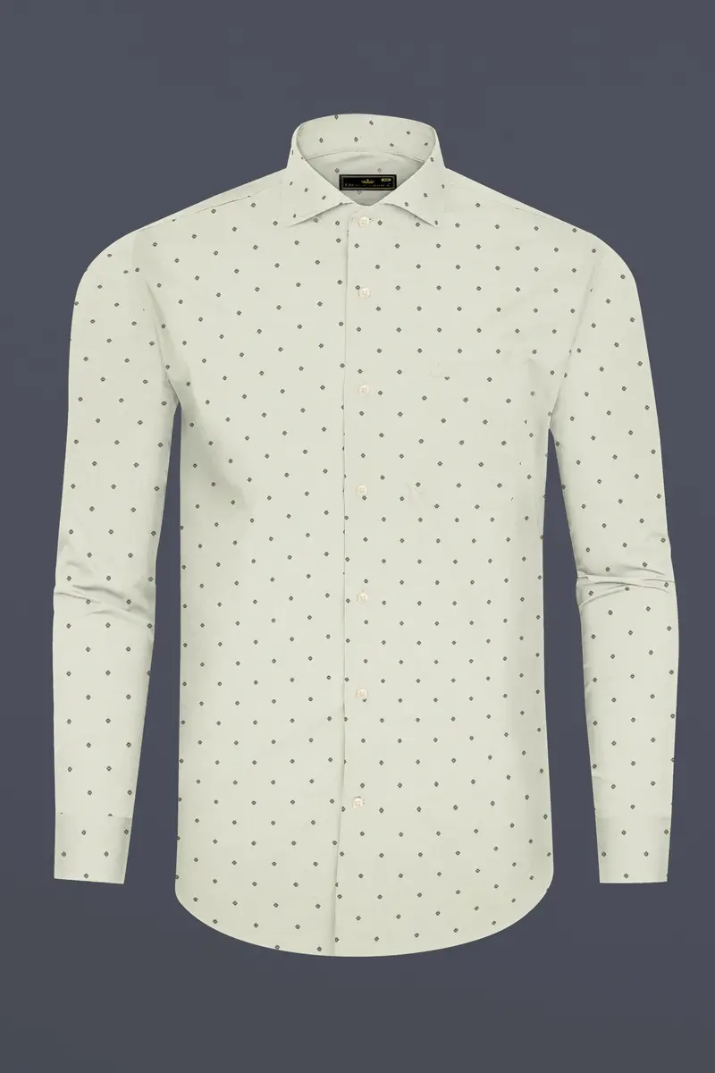 Frost Green Dobby Textured Premium Giza Cotton Shirt 4