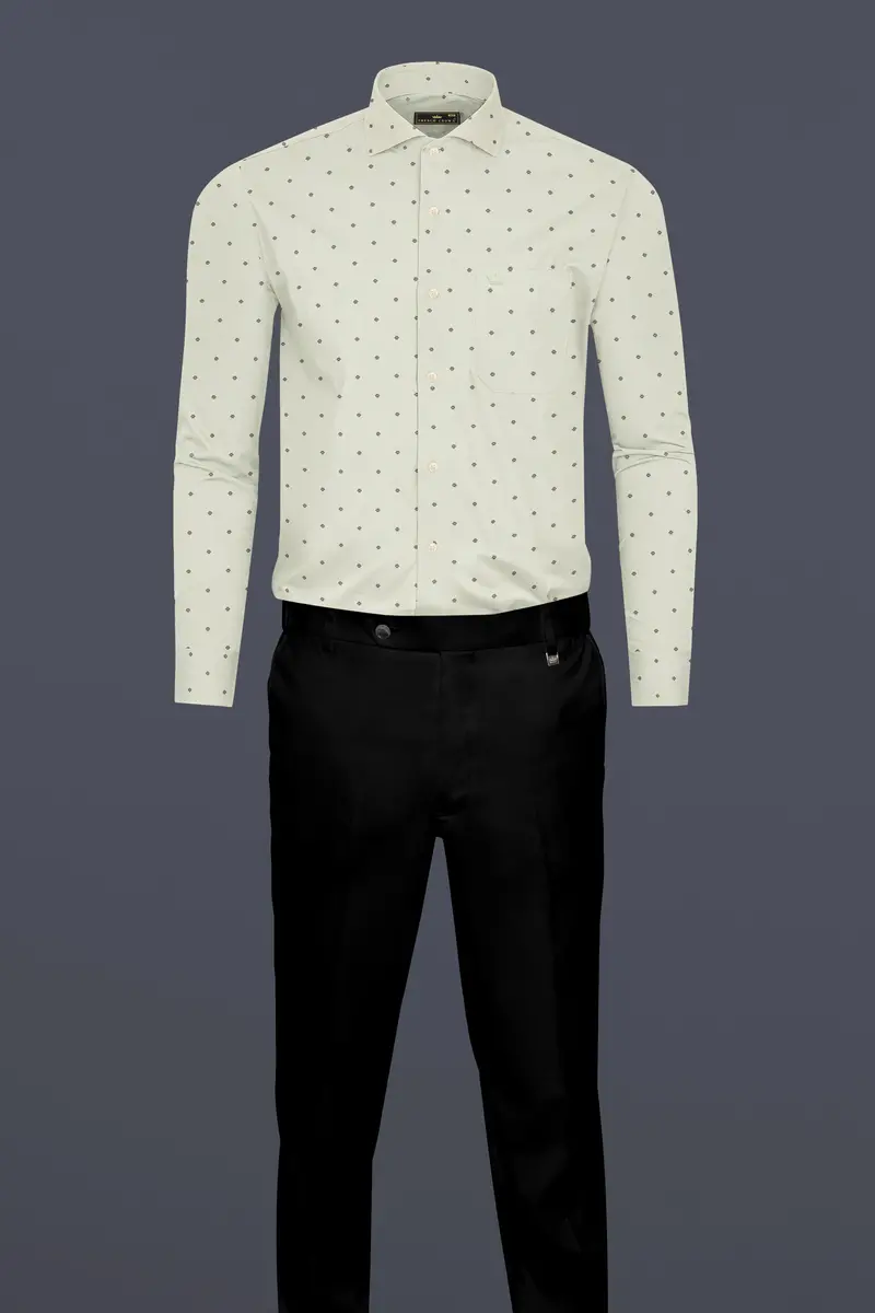 Frost Green Dobby Textured Premium Giza Cotton Shirt 6
