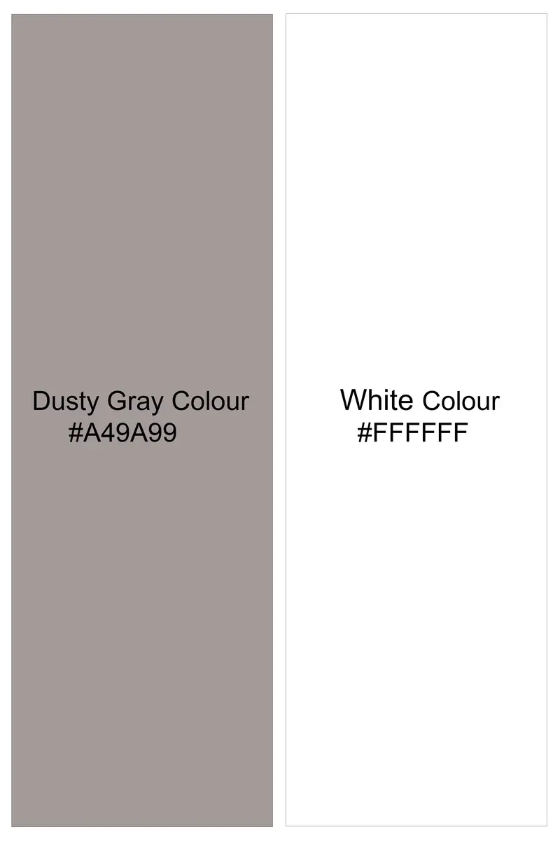 Frosted-Dusty Gray And Bright White Printed Subtle Sheen Super Soft Premium Cotton Semi Formal Shirt 7