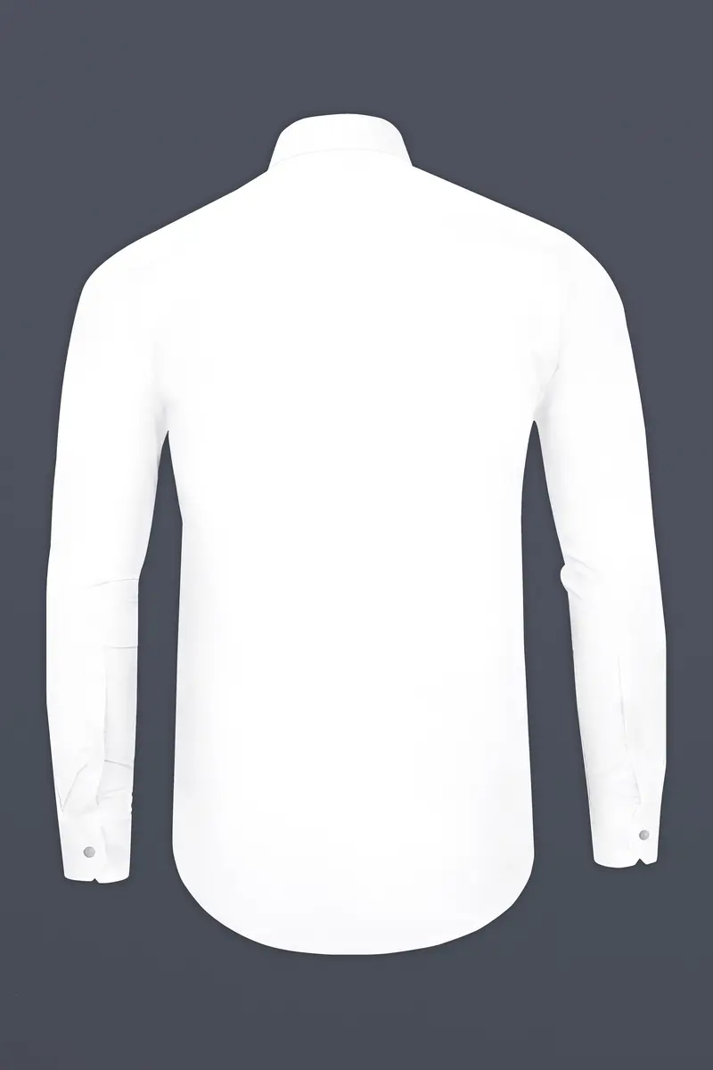 Frostluxe-Bright White Subtle Sheen Super Soft Premium Cotton Dress Tuxedo Shirt 6