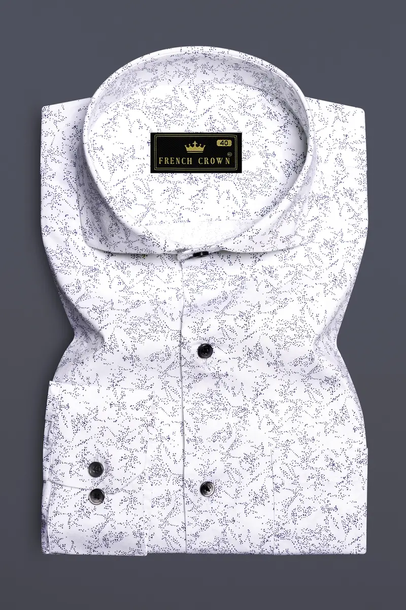 Frostwave-Bright White And Mirage Blue Printed Premium Cotton Semi Formal Shirt 4