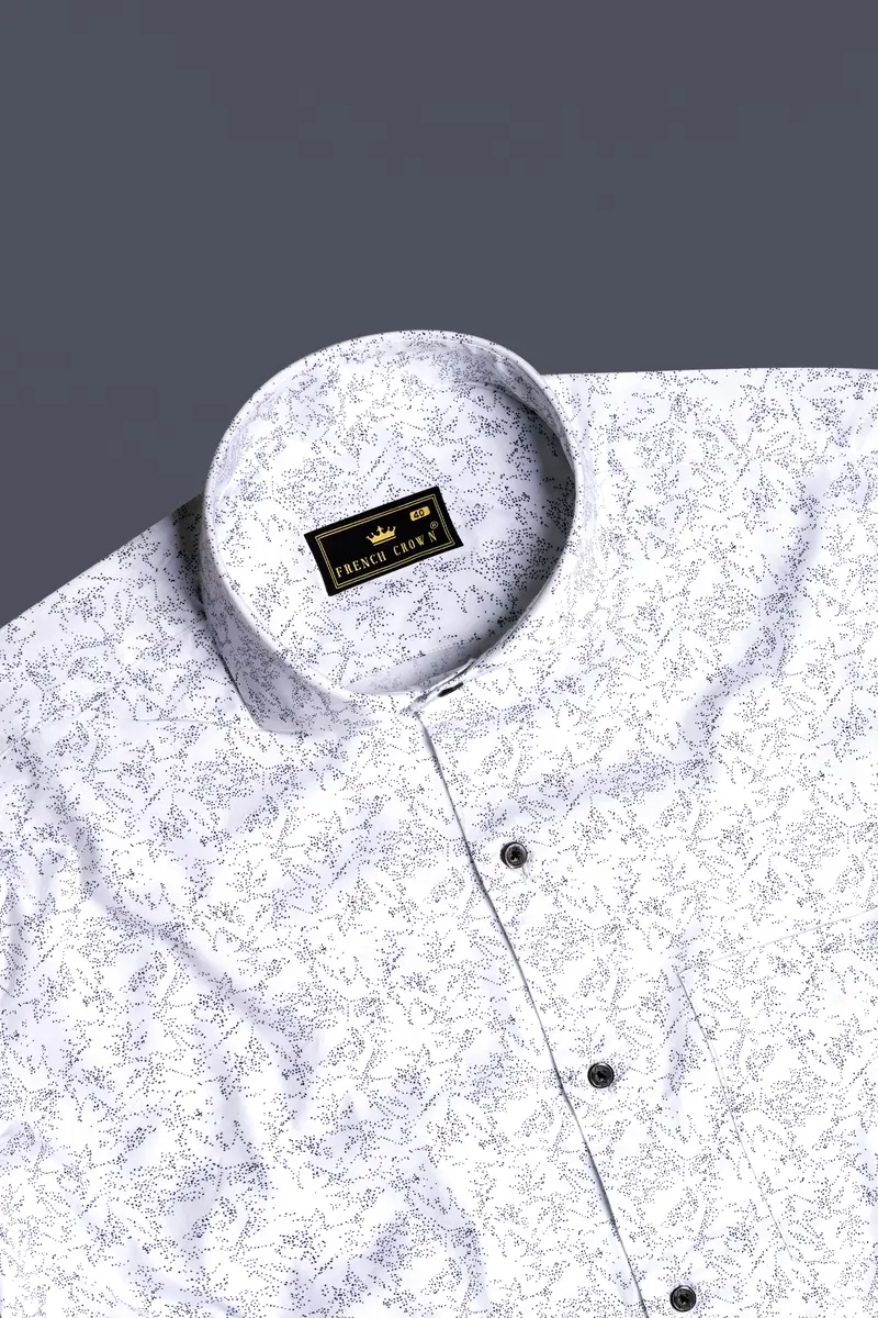 Frostwave-Bright White And Mirage Blue Printed Premium Cotton Semi Formal Shirt 5
