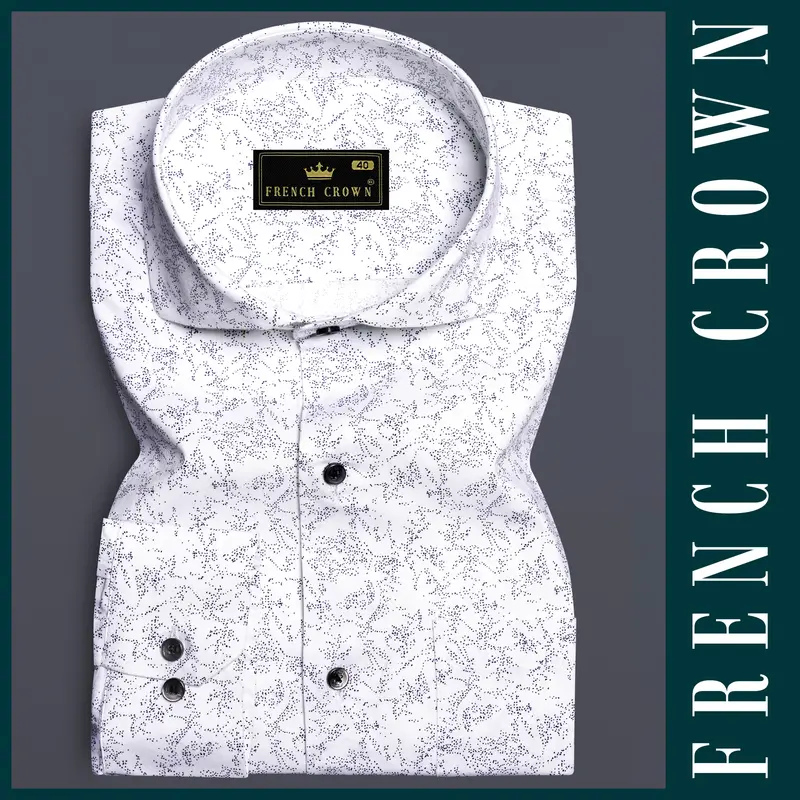 Frostwave-Bright White And Mirage Blue Printed Premium Cotton Semi Formal Shirt 6