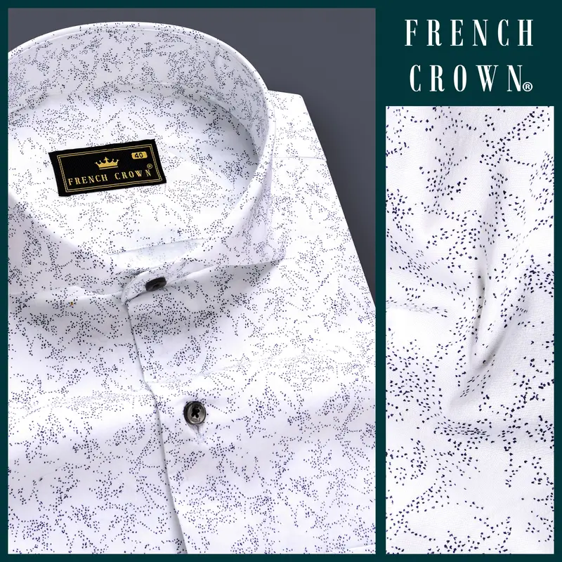 Frostwave-Bright White And Mirage Blue Printed Premium Cotton Semi Formal Shirt 9