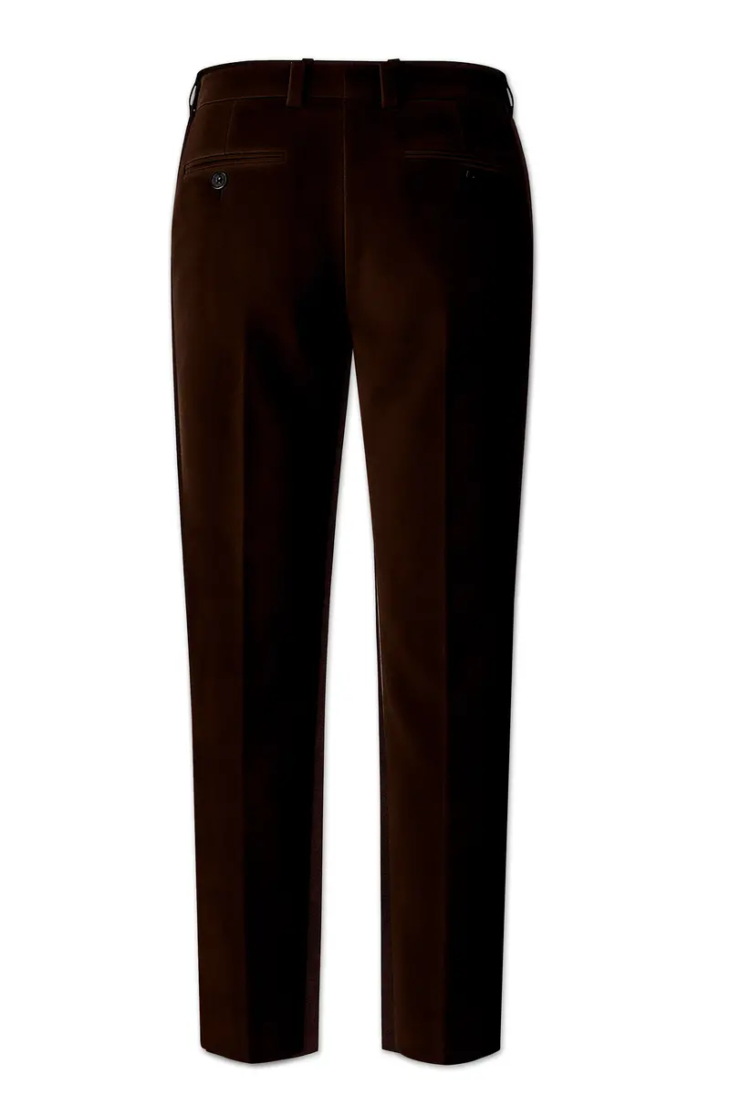 Fumivell-Asphalt Brown Velvet Stretchable Waistband Pant 6