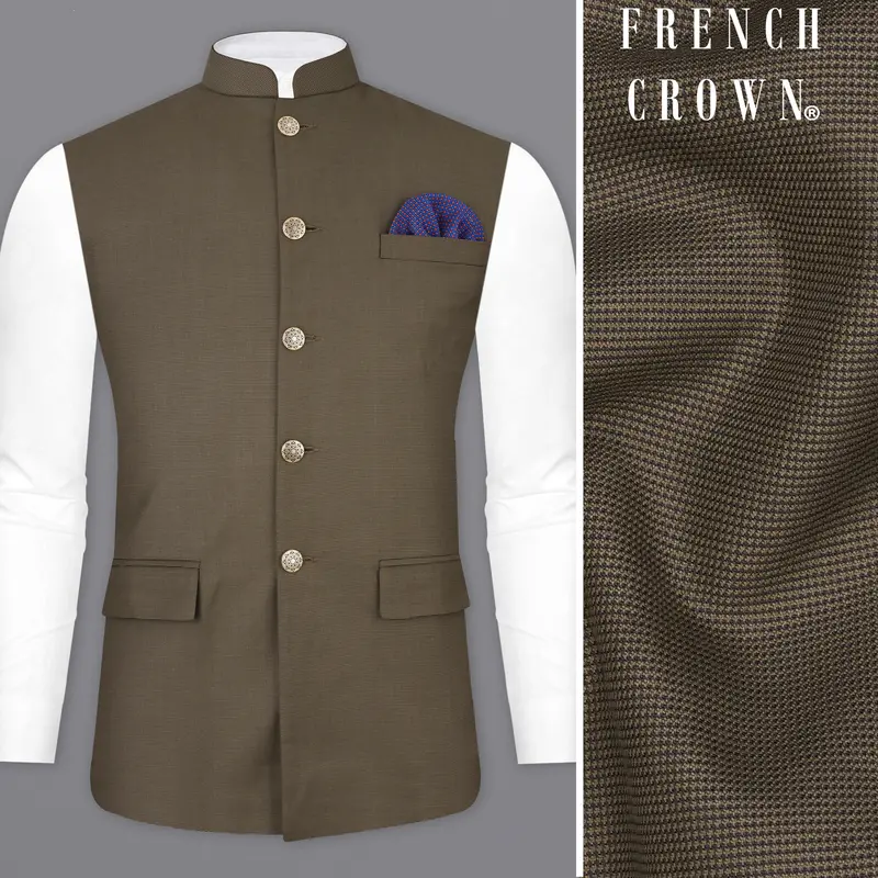 Fuscous Brown Nehru Jacket 1
