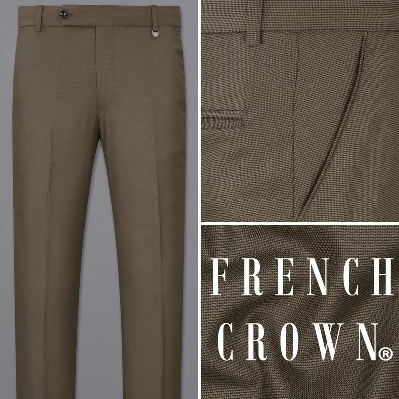 Fuscous Brown Textured Pants 1
