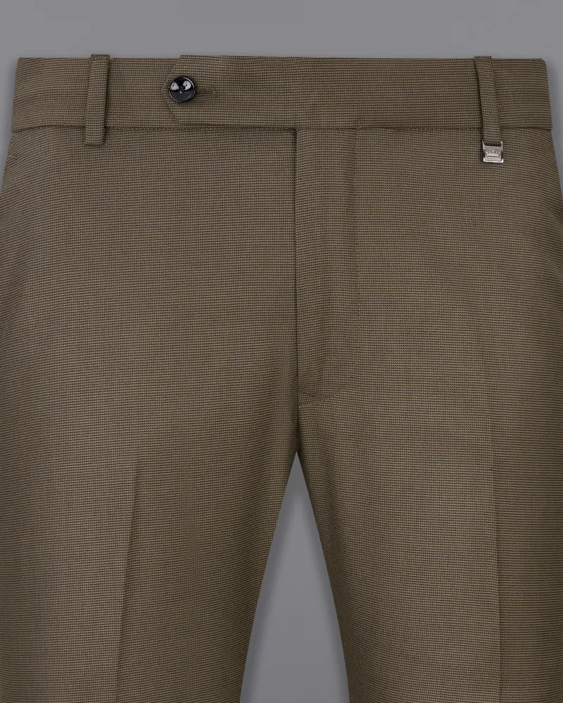 Fuscous Brown Textured Pants 2