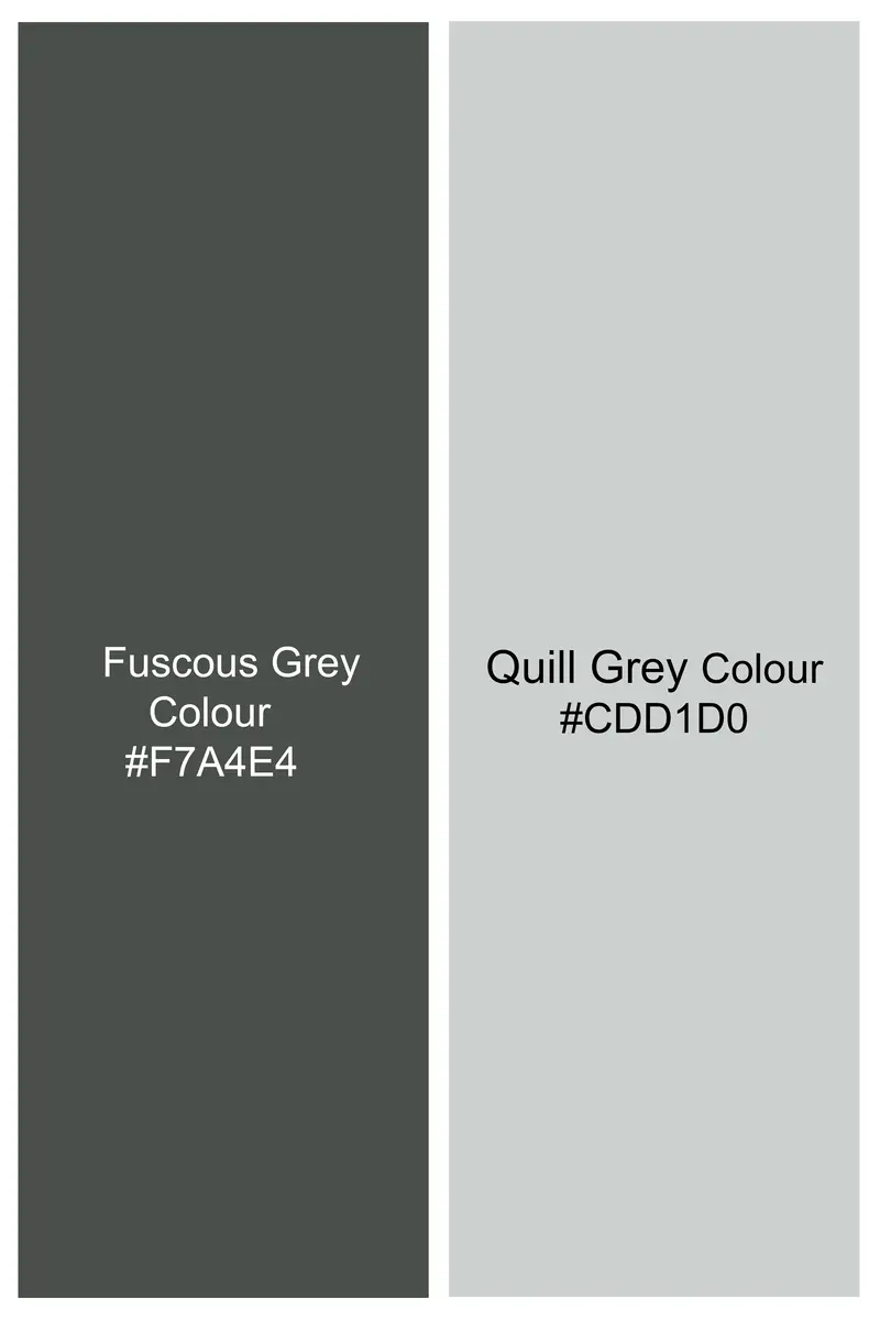 Fuscous Gray And Quil Grey Plaid Jacquard Cotton Shirt 7