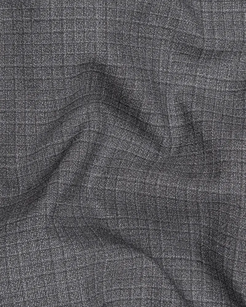 Fuscous Gray Chequered Double Breasted Wool Rich Sports Blazer 3