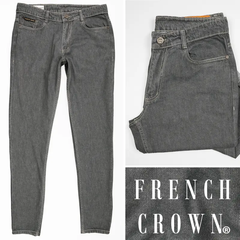 Fuscous Gray Slim Fit Mid-Rise Clean Look Stretchable Denim 1