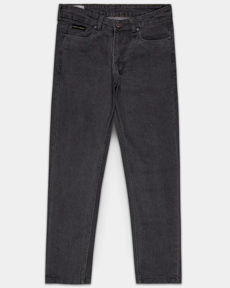 Fuscous Gray Slim Fit Mid-Rise Clean Look Stretchable Denim 1