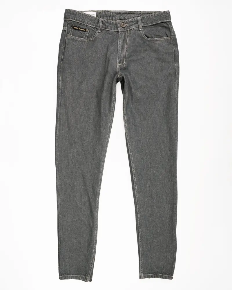 Fuscous Gray Slim Fit Mid-Rise Clean Look Stretchable Denim 2