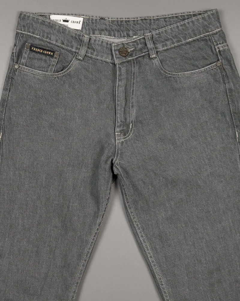 Fuscous Gray Slim Fit Mid-Rise Clean Look Stretchable Denim 4