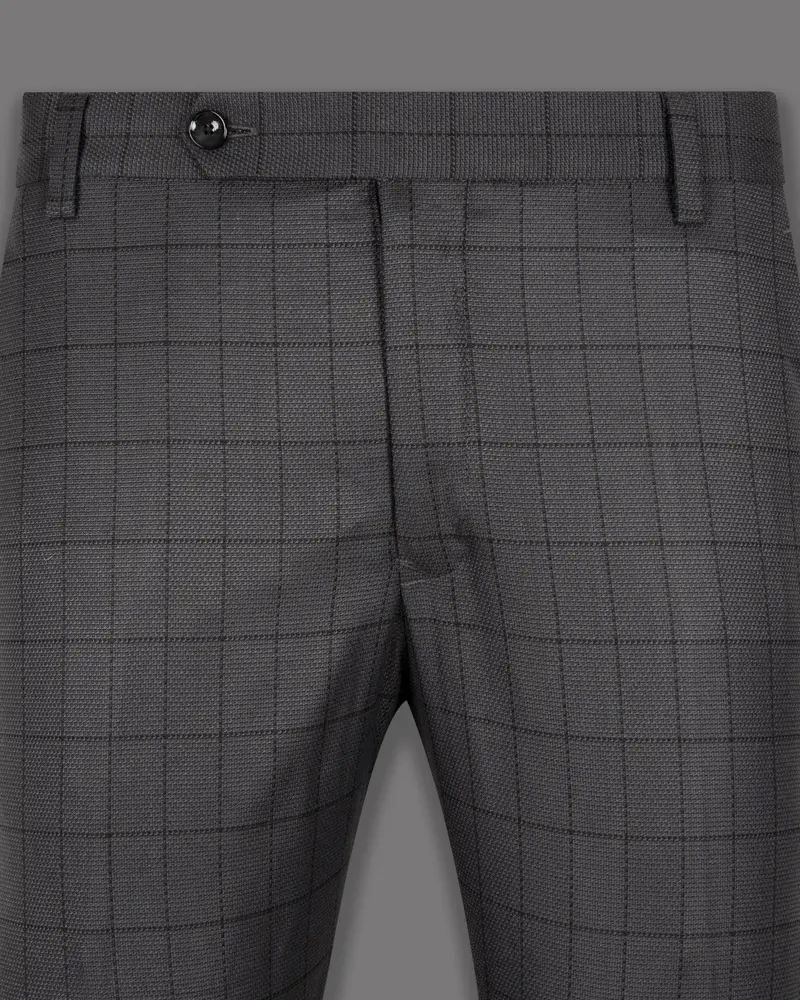Fuscous Gray Windowpane Wool Rich Pant 2