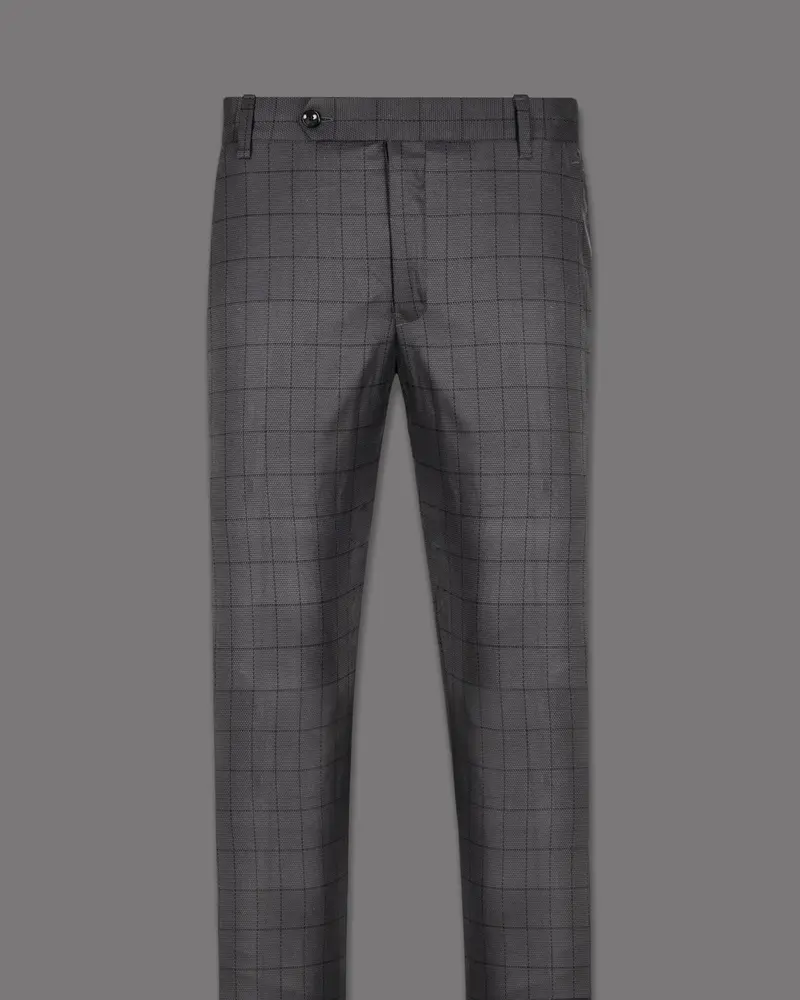 Fuscous Gray Windowpane Wool Rich Pant 4