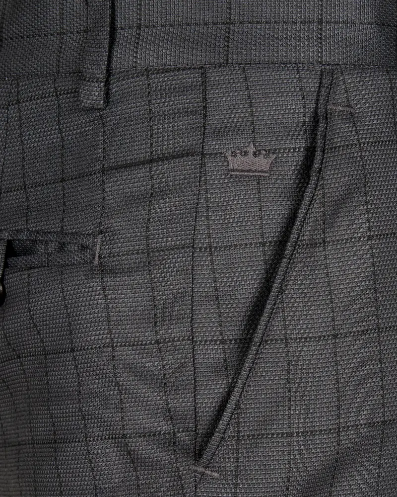 Fuscous Gray Windowpane Wool Rich Pant 5